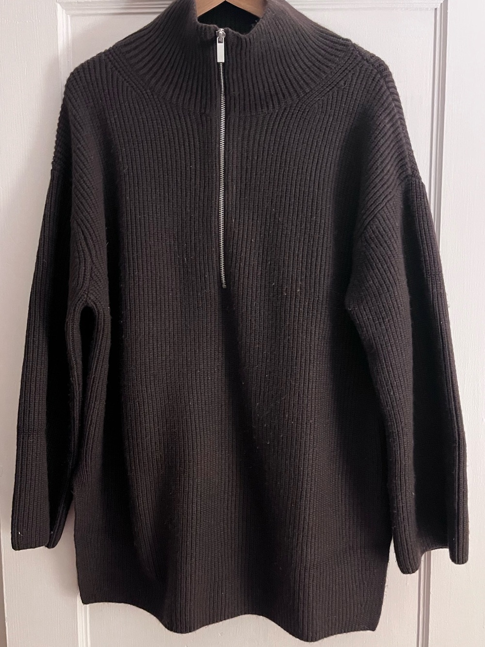 Knit Maternity Sweater in Chocolate Brown